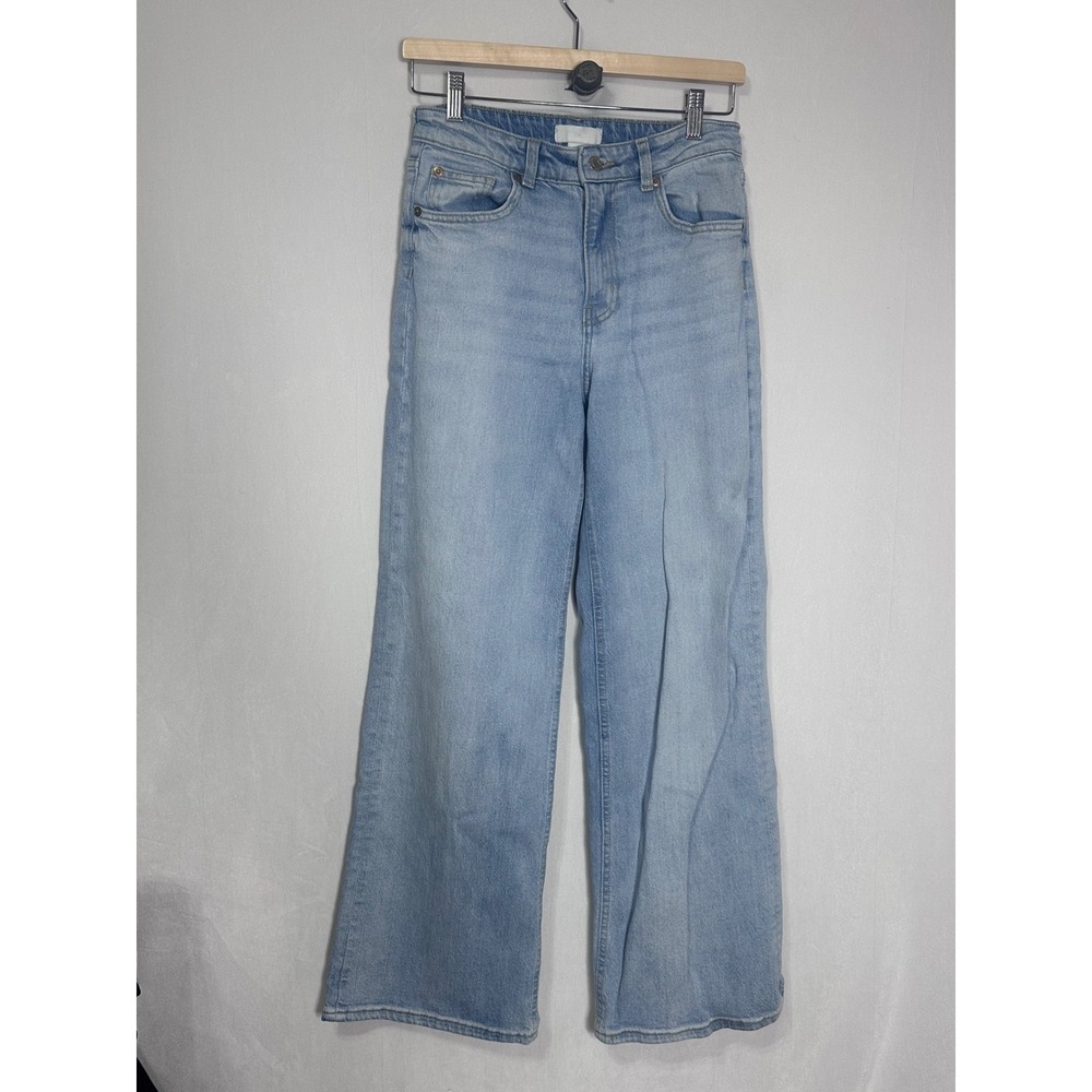 HM Womens High Waisted Wide Leg Jeans Light Wash Blue Denim Size 4 EUR 36